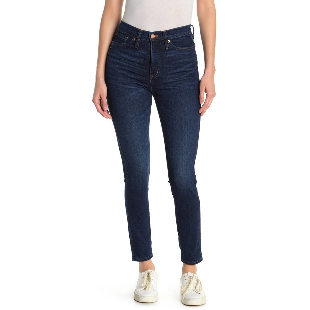 Madewell High Rise Skinny Blue Denim Jeans Whisker and fade Size 37 NWT